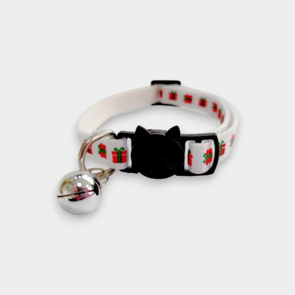 Christmas Cat Collar - White with Red Gifts