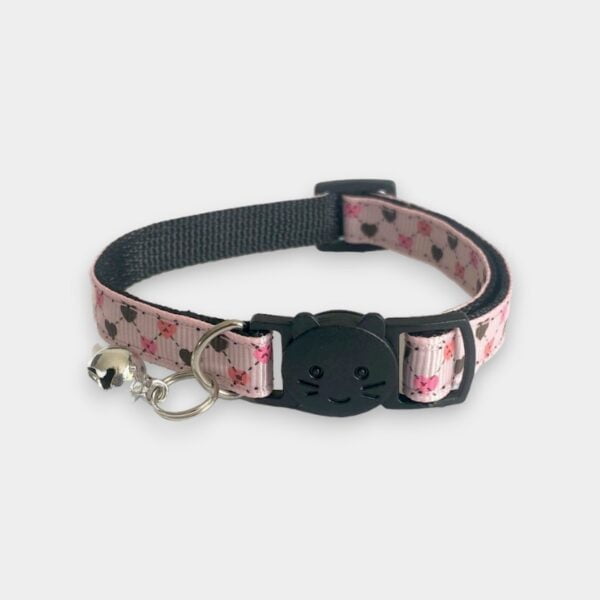 Pink with Small Hearts Cat Collar