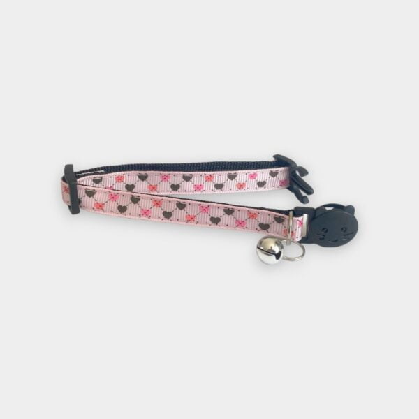 Pink with Small Hearts Cat Collar