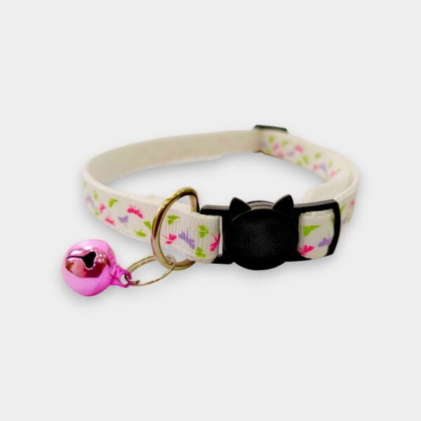 White with Butterflies Cat Collar
