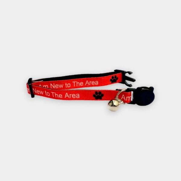'I Am New To The Area' Cat Collar - Red