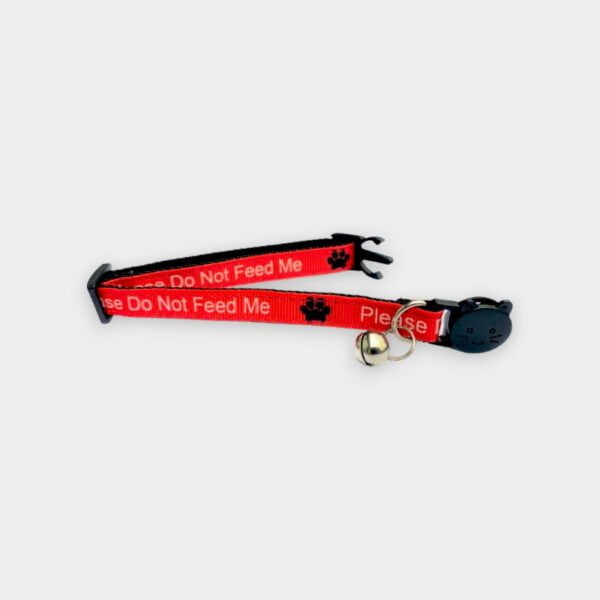 'Please Do Not Feed Me' Cat Collar - Red