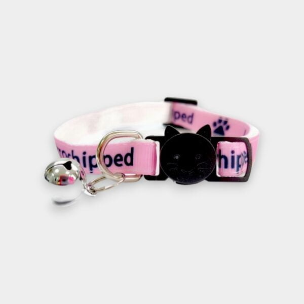 'I Am Microchipped' Cat Collar - Pink