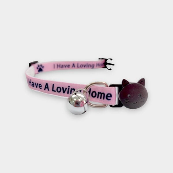 'I Have A loving Home' Cat Collar - Pink