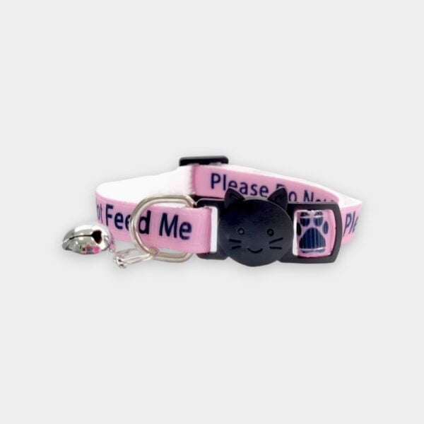 'Please Do Not Feed Me' Cat Collar - Pink