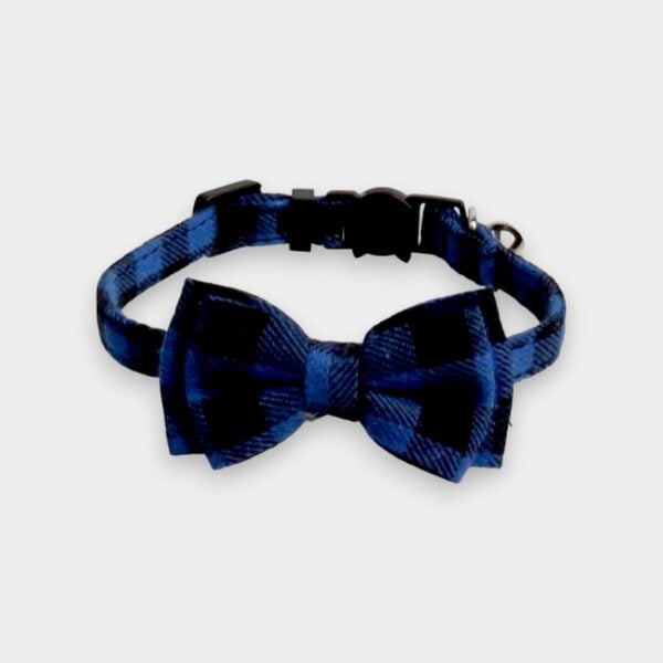 Blue and Black Chequered with Bow tie