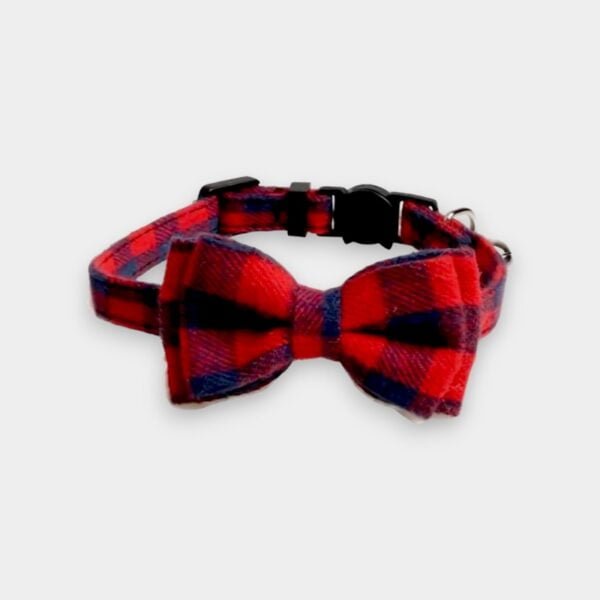 Red and Navy Blue Chequered with Bow tie