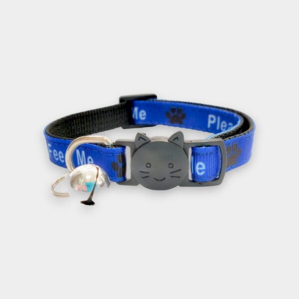 'Please Do Not Feed Me' Cat Collar - Blue